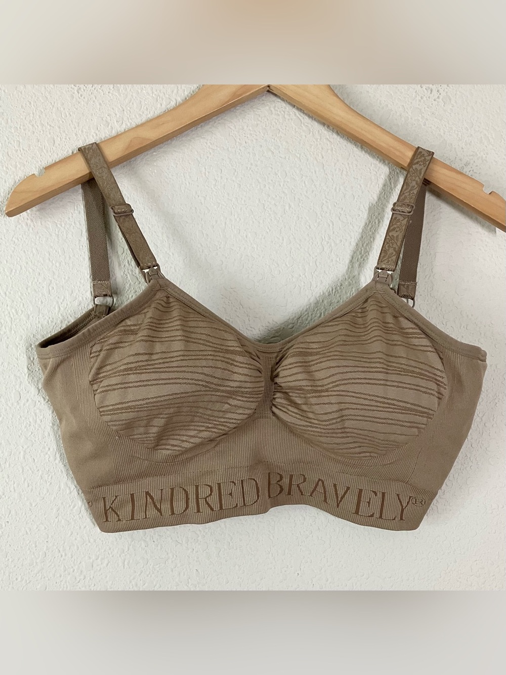 KINDRED BRAVELY Sublime Nursing Bra S 30 B/C/D Hands-Free Pumping Maternity Tan